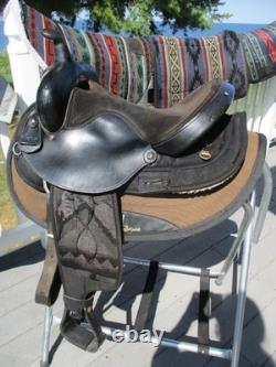 15'' SQH big horn #187 Black AZTEC leather & cordura western Barrel/trail saddle