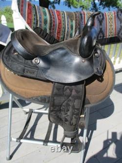 15'' SQH big horn #187 Black AZTEC leather & cordura western Barrel/trail saddle