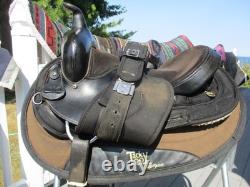 15'' SQH big horn #187 Black AZTEC leather & cordura western Barrel/trail saddle