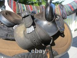 15'' SQH big horn #187 Black AZTEC leather & cordura western Barrel/trail saddle