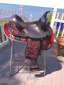 15'' SQH big horn #191 Black AZTEC leather & cordura western Barrel/trail saddle