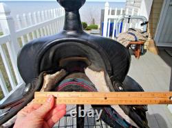 15'' SQH big horn #191 Black AZTEC leather & cordura western Barrel/trail saddle