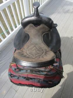 15'' SQH big horn #191 Black AZTEC leather & cordura western Barrel/trail saddle