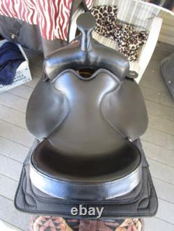 15'' SQH big horn #193 Black leather & cordura western Barrel/trail saddle