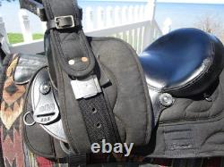 15'' SQH big horn #193 Black leather & cordura western Barrel/trail saddle