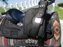 15'' SQH big horn #193 Black leather & cordura western Barrel/trail saddle