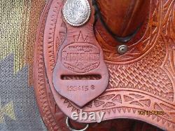 15'' Saddle King Of Texas Ozark Leather Co. Tooled Western Trail Saddle Sqh Bar