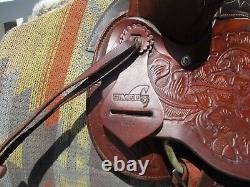 15'' Simco #8675 Brown Leather Western Trail Saddle Semi Qhb