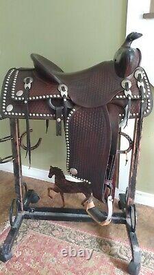 15 Simco Western Dotted Parade Saddle With Slick Seat