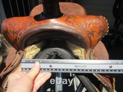15'' Sqh Bars Western Saddlery Big W Western Floral Tooled Trail Saddle USA
