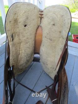 15'' Sqh Bars Western Saddlery Big W Western Floral Tooled Trail Saddle USA
