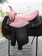 15'' Stallion Tack Trail Saddle Fqh Bars, Pink Suede &cordura Custom Made Usa