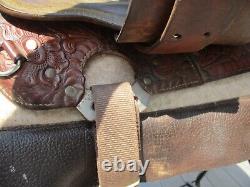 15'' TEXTAN HEREFORD TOOLED Brown leather equitation western saddle QHBARS 29LB