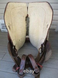 15'' TEXTAN HEREFORD TOOLED Brown leather equitation western saddle QHBARS 29LB