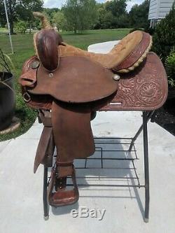 15 Tex Tan Barrel Racing Western Saddle