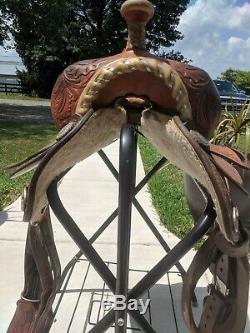 15 Tex Tan Barrel Racing Western Saddle