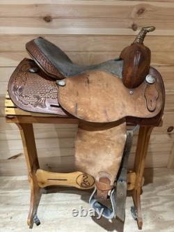 15 Tex Tan Tex-Flex Barrel Racing Western Saddle