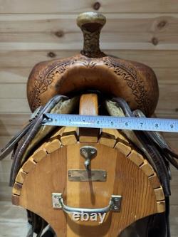 15 Tex Tan Tex-Flex Barrel Racing Western Saddle