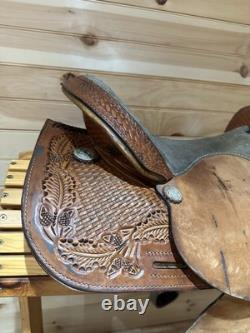 15 Tex Tan Tex-Flex Barrel Racing Western Saddle