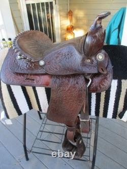 15'' The American #1547 Fullquarter Horse Bars Western Trail Saddle 23.8 Lbs USA