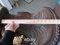 15'' The American #1547 Fullquarter Horse Bars Western Trail Saddle 23.8 Lbs USA