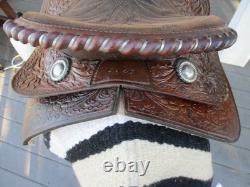 15'' The American #1547 Fullquarter Horse Bars Western Trail Saddle 23.8 Lbs USA