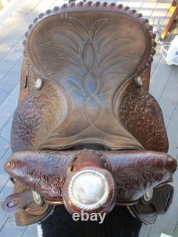 15'' The American #1547 Fullquarter Horse Bars Western Trail Saddle 23.8 Lbs USA