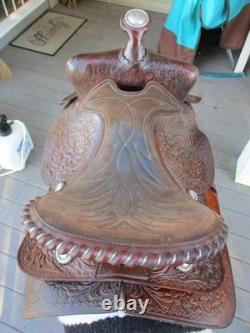 15'' The American #1547 Fullquarter Horse Bars Western Trail Saddle 23.8 Lbs USA