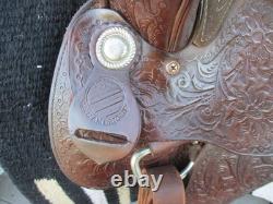 15'' The American #1547 Fullquarter Horse Bars Western Trail Saddle 23.8 Lbs USA