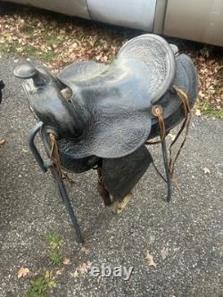 15 Tooled Leather Western horse Saddle