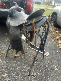 15 Tooled Leather Western horse Saddle