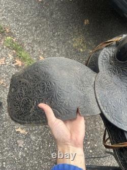 15 Tooled Leather Western horse Saddle
