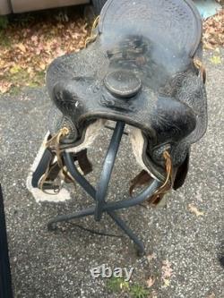 15 Tooled Leather Western horse Saddle