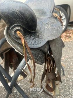 15 Tooled Leather Western horse Saddle