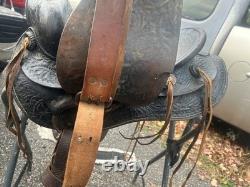 15 Tooled Leather Western horse Saddle