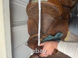 15 Vega & Sons Brown Leather Western Saddle Gorgeous Leather Tooling