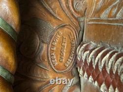 15 Vega & Sons Brown Leather Western Saddle Gorgeous Leather Tooling