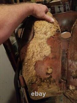 15 Vintage 1950s LOUISIANA RODEO SADDLE LEATHER WESTERN VERY NICE SHAPE WithSTORY