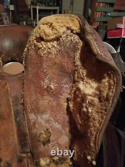 15 Vintage 1950s LOUISIANA RODEO SADDLE LEATHER WESTERN VERY NICE SHAPE WithSTORY