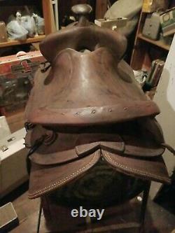 15 Vintage 1950s LOUISIANA RODEO SADDLE LEATHER WESTERN VERY NICE SHAPE WithSTORY