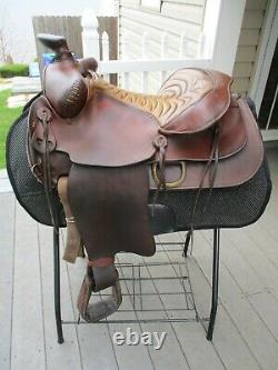 15'' Vintage #963 Bear Trap Roper Western Saddle Fqhb 35lb#