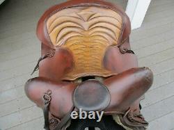 15'' Vintage #963 Bear Trap Roper Western Saddle Fqhb 35lb#