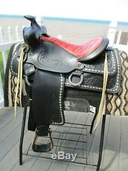 15'' Vintage Black Diamond Western Parade Saddle Sqhb