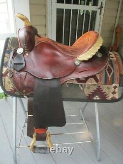 15'' Vintage Blue Ridge Western Barrel Saddle #1525 Fqh Bars