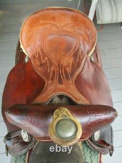 15'' Vintage Blue Ridge Western Barrel Saddle #1525 Fqh Bars