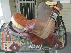 15'' Vintage Blue Ridge Western Barrel Saddle #1525 Fqh Bars