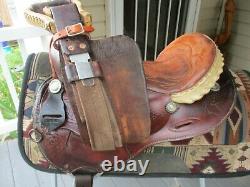 15'' Vintage Blue Ridge Western Barrel Saddle #1525 Fqh Bars