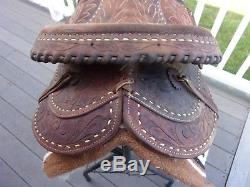 15'' Vintage Buck stitched Roper Western Saddle 29.5 LBS