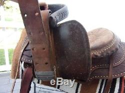 15'' Vintage Buck stitched Roper Western Saddle 29.5 LBS