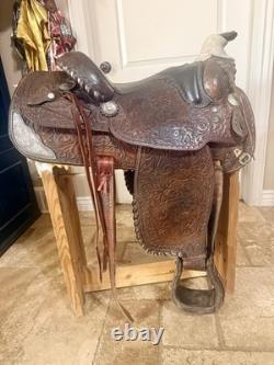 15 Vintage Circle Y Western Tooled With Silver
